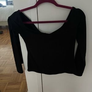 Charlotte Russe black off the shoulder long sleeve top